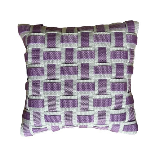 06 VIOLET1 White &amp; Lilac l Cushion Cover