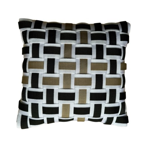 03 BEACH6 White, Black &amp; Beige l Cushion Cover