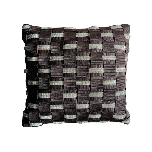 01 LUMINOUS LUXE3 Dark brown with rhinestones in silver l Cushion cover