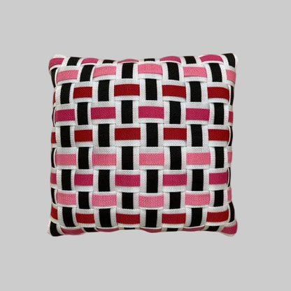 DECO SCARLET Weiß, Schwarz & Pink l Kissenbezug - WOOVE