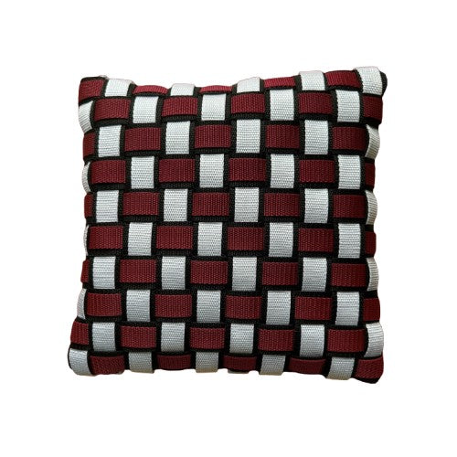 06 DAHLIA3 Black, White &amp; Wine Red l Cushion Cover