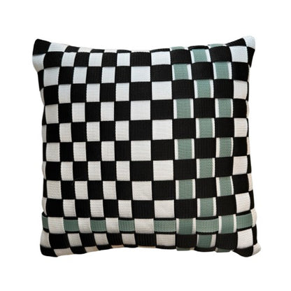 02 CHESS2 Black, White &amp; Sage l Cushion Cover